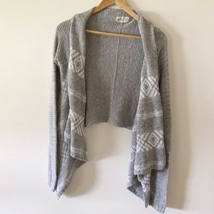 Hollister Grey and White Cardigan